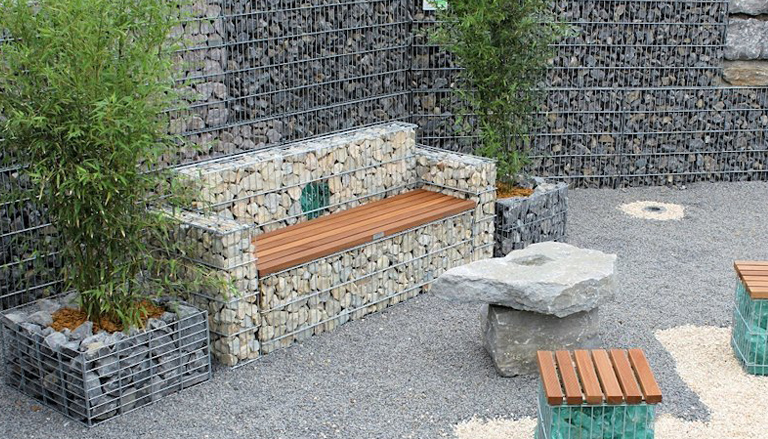 gabioni na vrtu